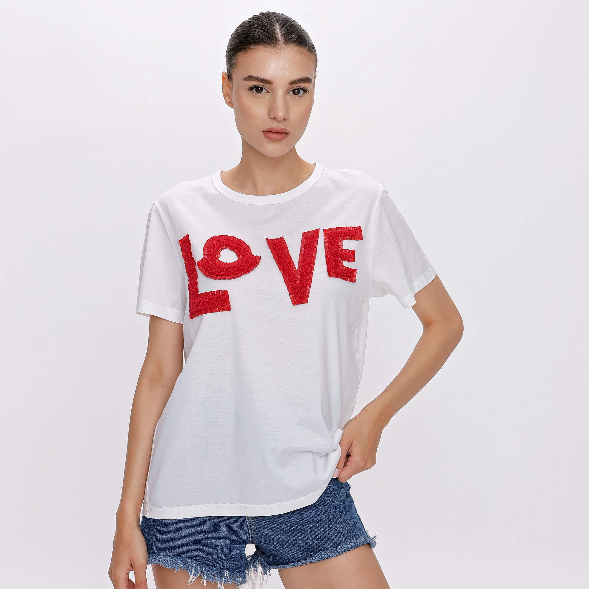 Moncler - White Red Love Tshirt